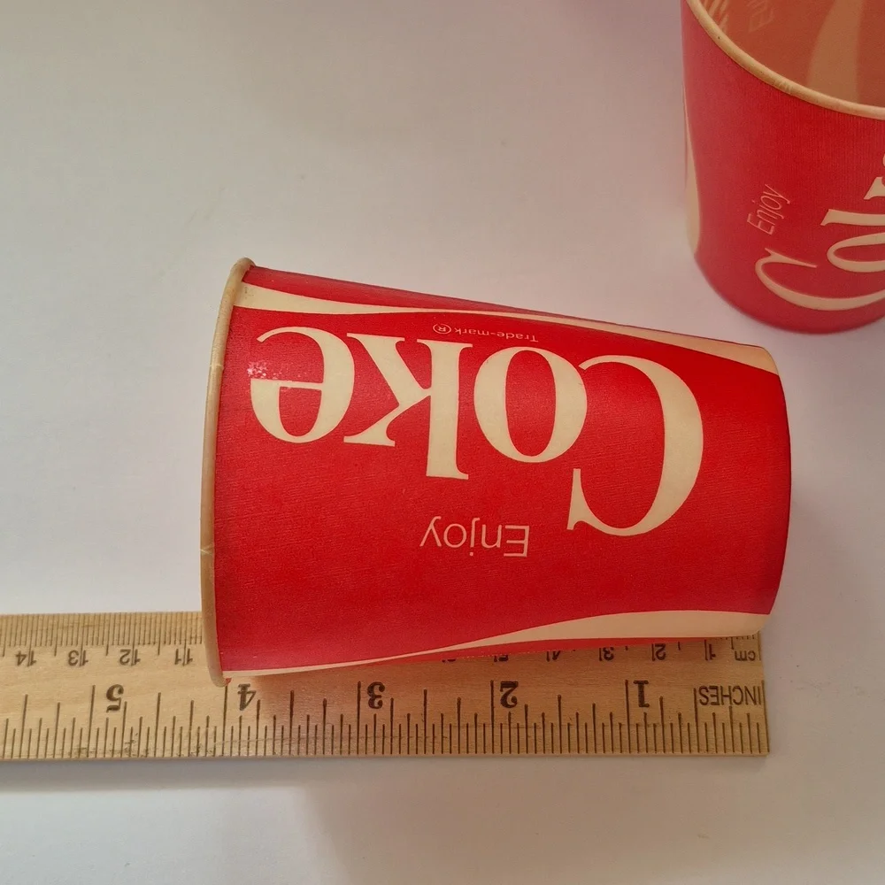 56 Vintage Retro Party Coca-Cola Coke Waxed Paper Cups by Lily 9oz